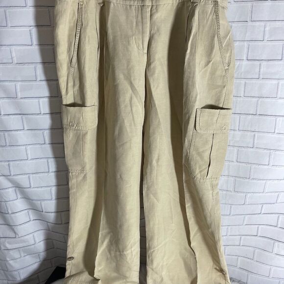 Saltaire Silk/Linen Blend Adjustable Pants Sz 10 - Picture 1 of 7